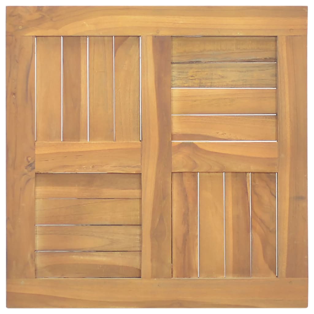 firkantet bordplade 50x50x2,5 cm massivt teaktræ