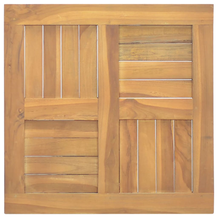 firkantet bordplade 50x50x2,5 cm massivt teaktræ