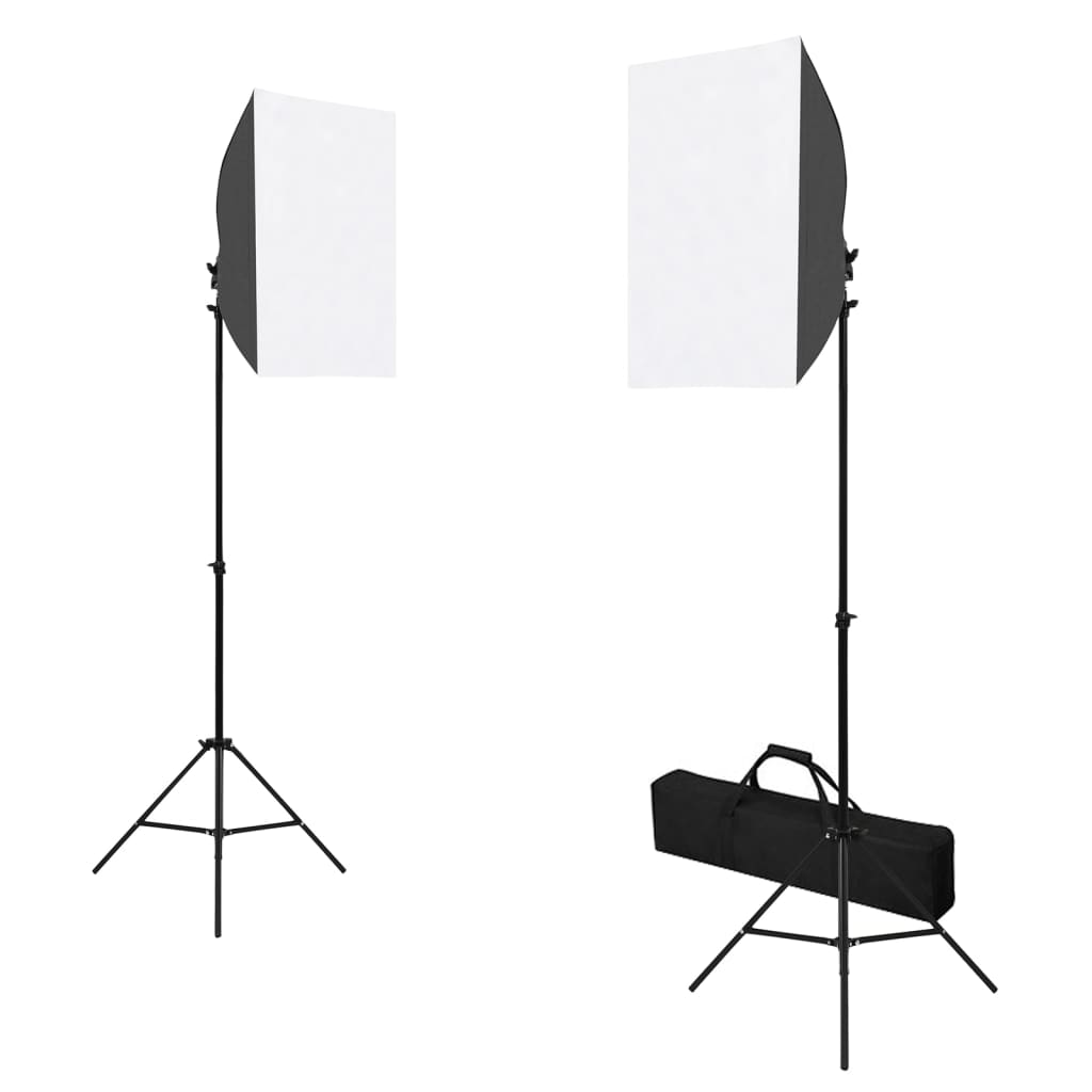 fotostudiesæt med softbox-lampe og reflektor