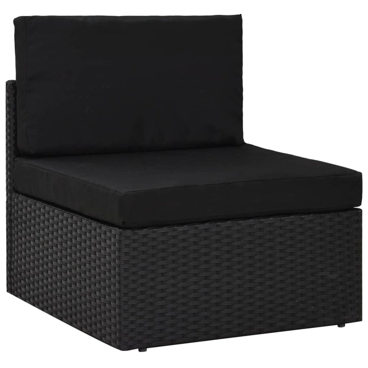 loungesæt til haven 9 dele med hynder polyrattan sort