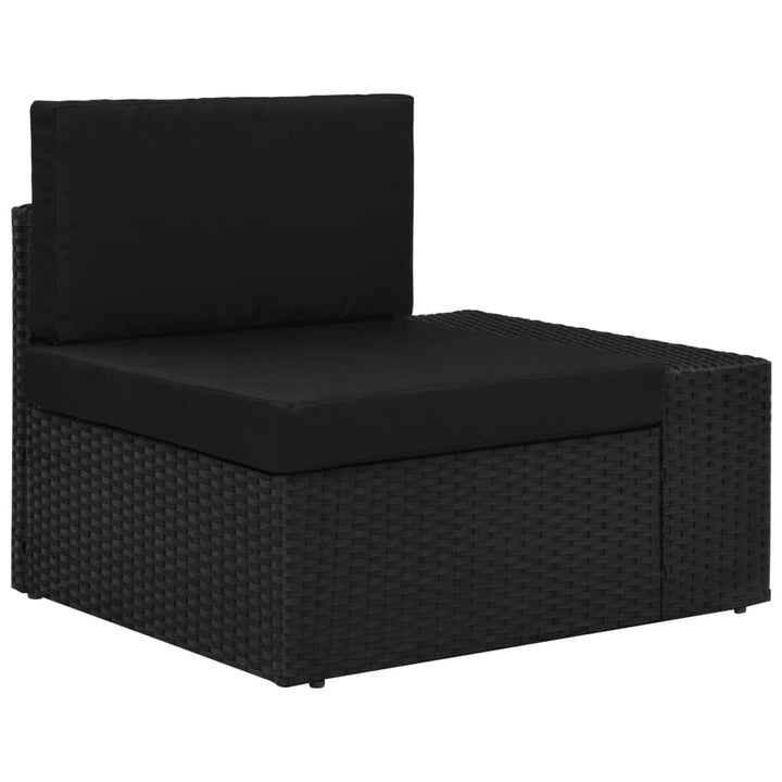 loungesæt til haven 9 dele med hynder polyrattan sort