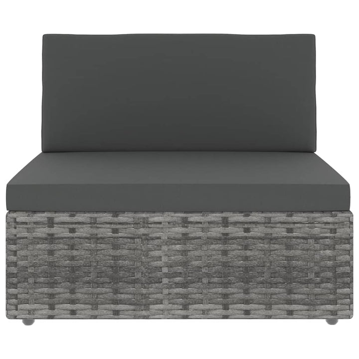 loungesæt til haven 8 dele med hynder polyrattan grå