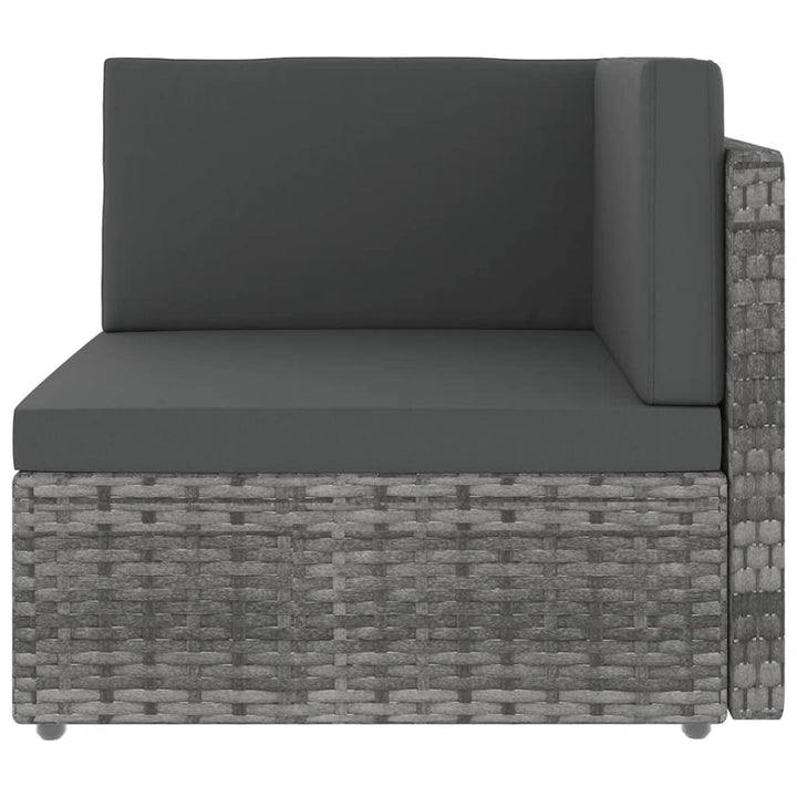 loungesæt til haven 8 dele med hynder polyrattan grå