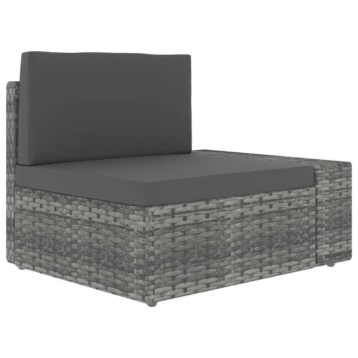 loungesæt til haven 8 dele med hynder polyrattan grå