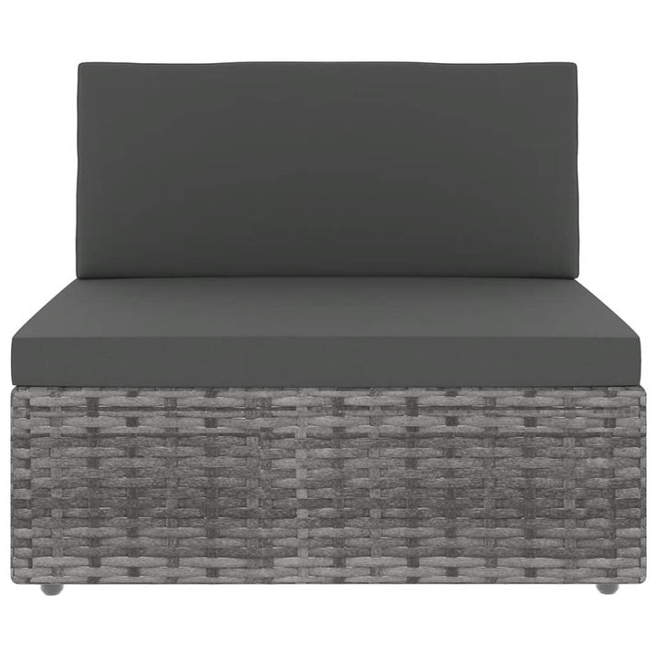 loungesæt til haven 7 dele med hynder polyrattan grå