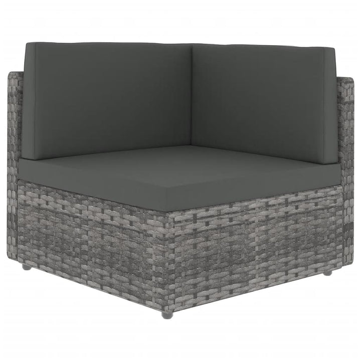 loungesæt til haven 7 dele med hynder polyrattan grå