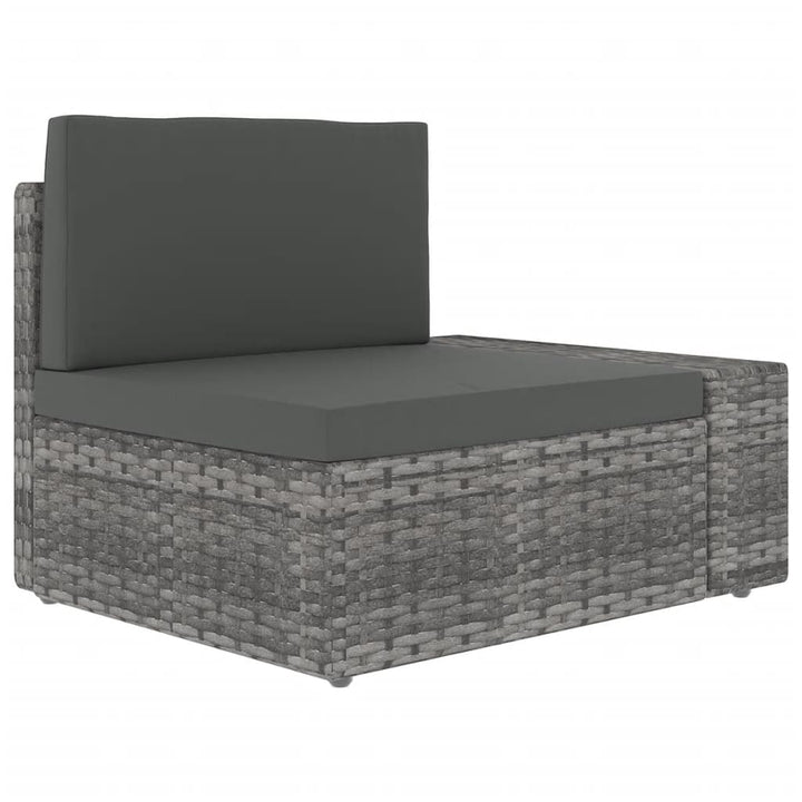 loungesæt til haven 7 dele med hynder polyrattan grå