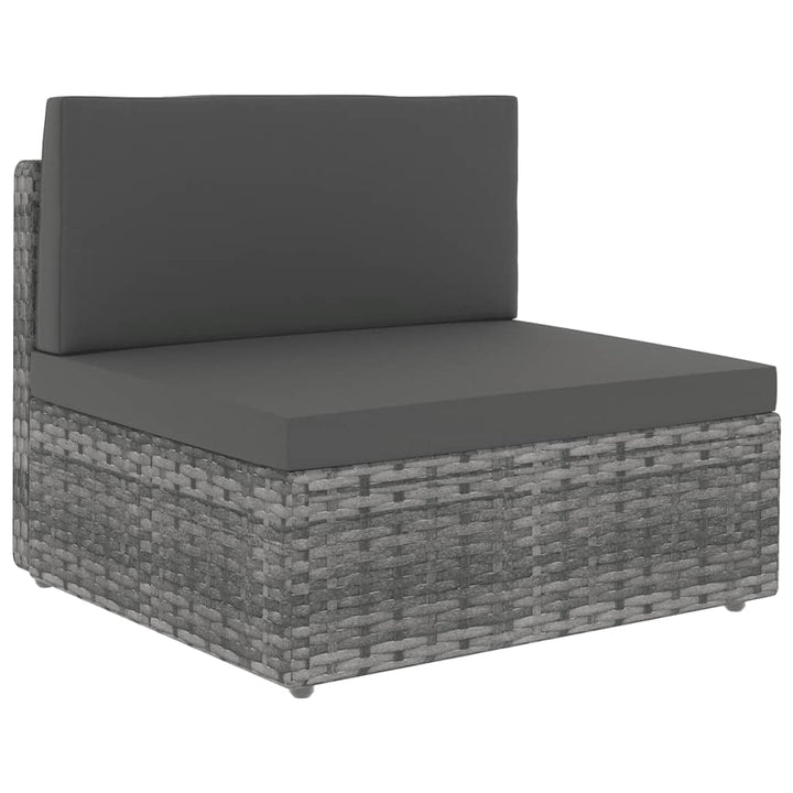 loungesæt til haven 9 dele med hynder polyrattan grå