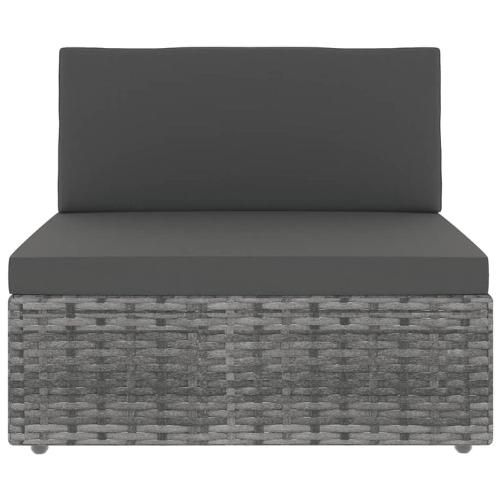 loungesæt til haven 9 dele med hynder polyrattan grå