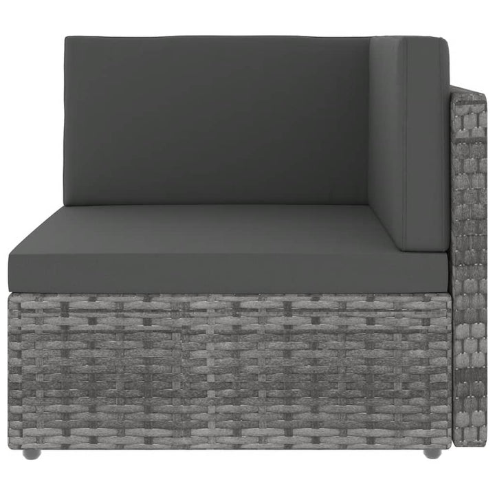 loungesæt til haven 9 dele med hynder polyrattan grå