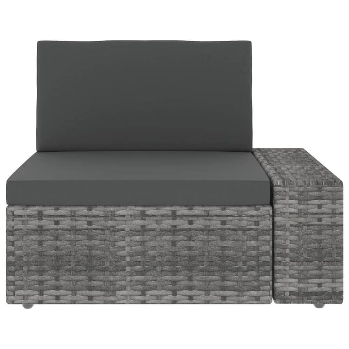 loungesæt til haven 9 dele med hynder polyrattan grå