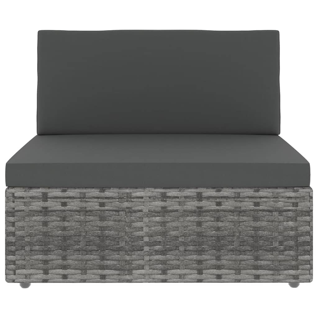 loungesæt til haven 10 dele med hynder polyrattan grå