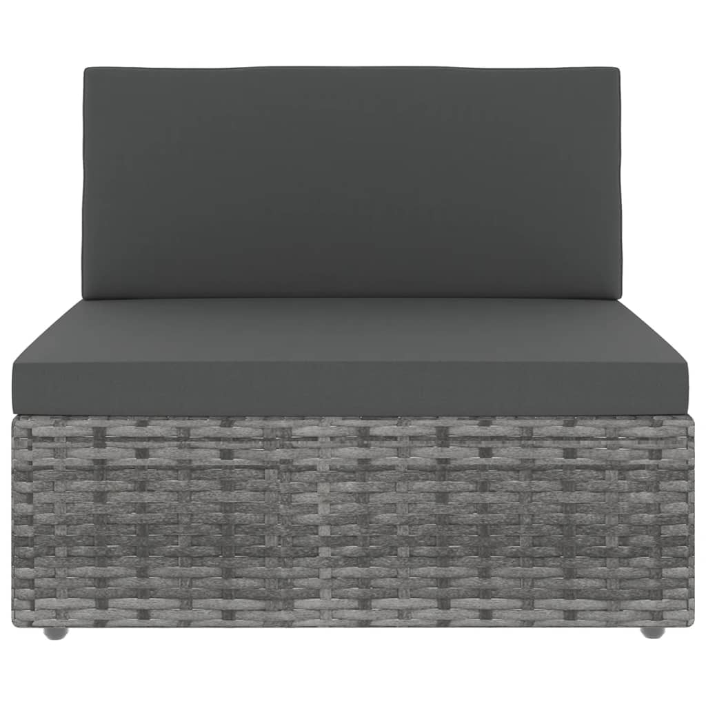 loungesæt til haven 11 dele med hynder polyrattan grå