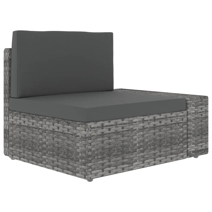 loungesæt til haven 11 dele med hynder polyrattan grå