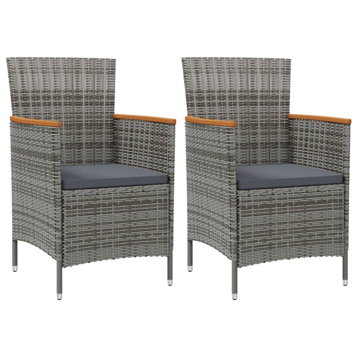 havestole 2 stk. polyrattan grå