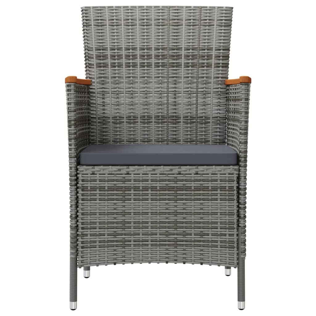 havestole 2 stk. polyrattan grå