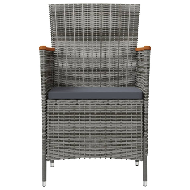 havestole 2 stk. polyrattan grå