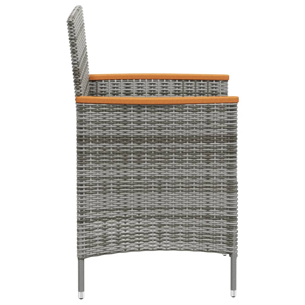 havestole 2 stk. polyrattan grå