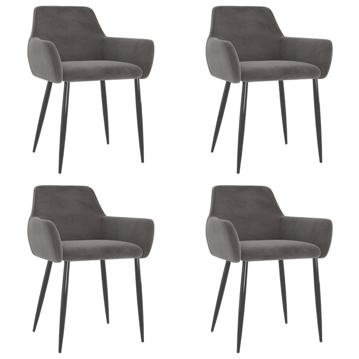 spisebordsstole 4 stk. velour mørkegrå