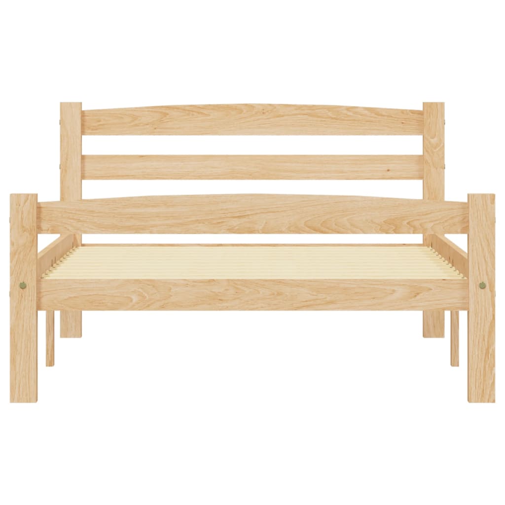 sengeramme uden madras massivt fyrretræ 90x200 cm