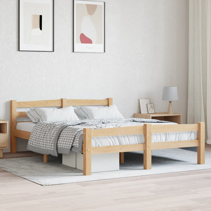 sengestel 120x200 cm massivt fyrretræ