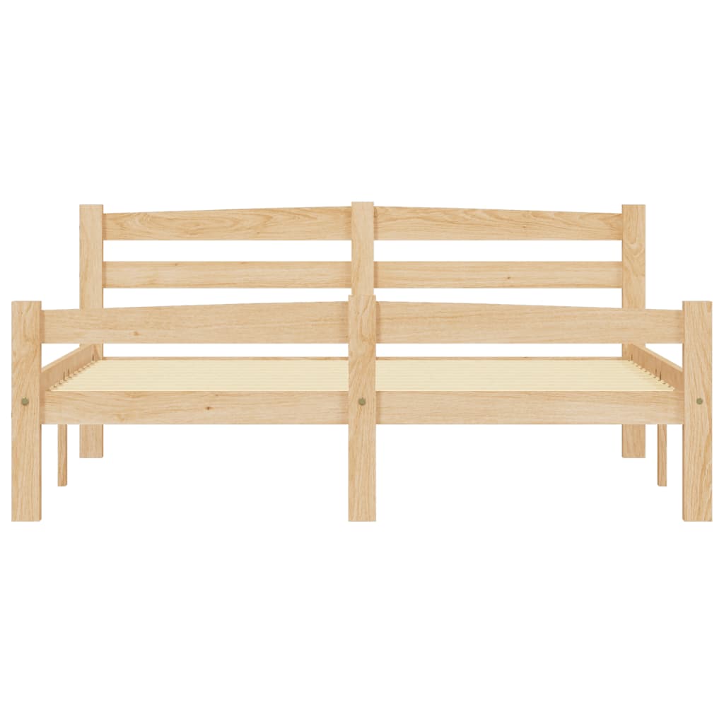 sengeramme uden madras massivt fyrretræ 140x200 cm
