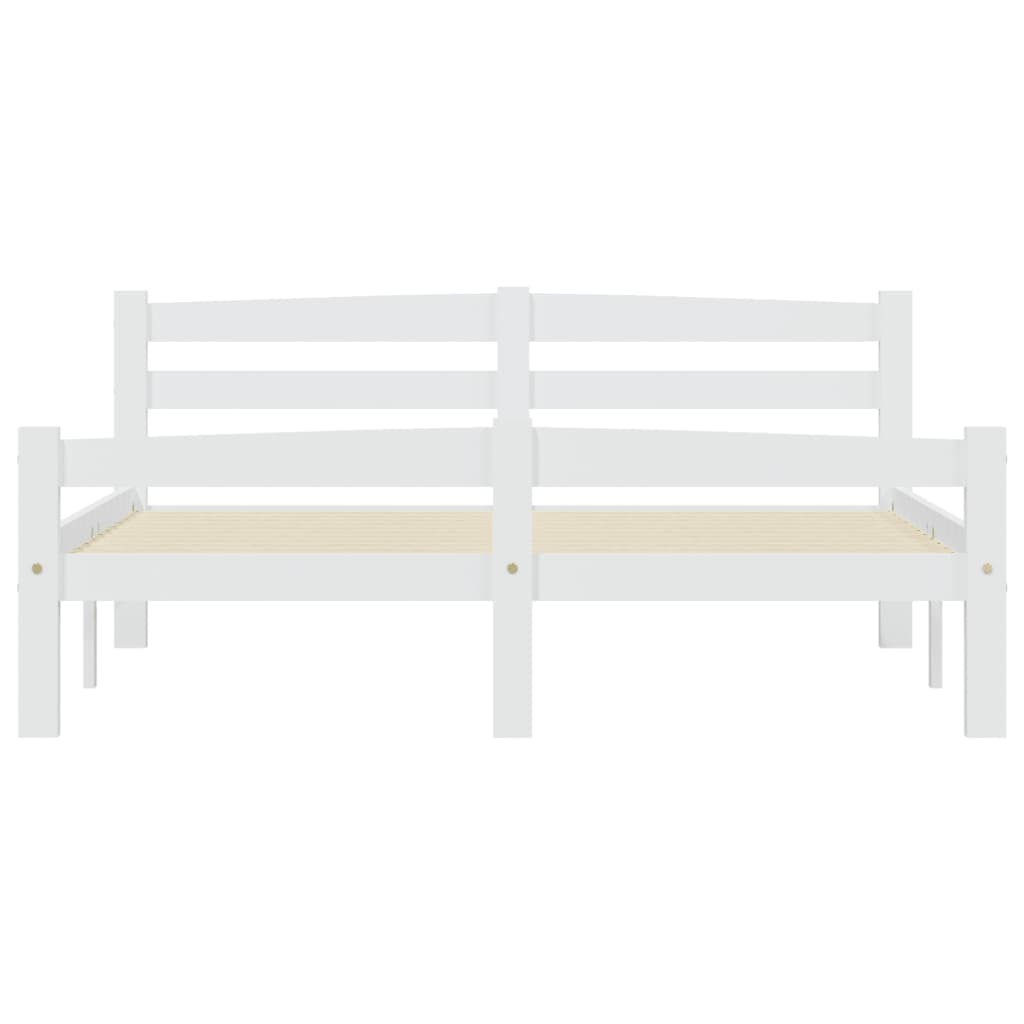 sengestel 140x200 cm massivt fyrretræ hvid