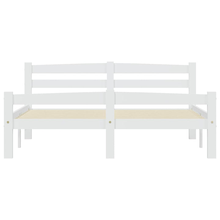 sengestel 140x200 cm massivt fyrretræ hvid