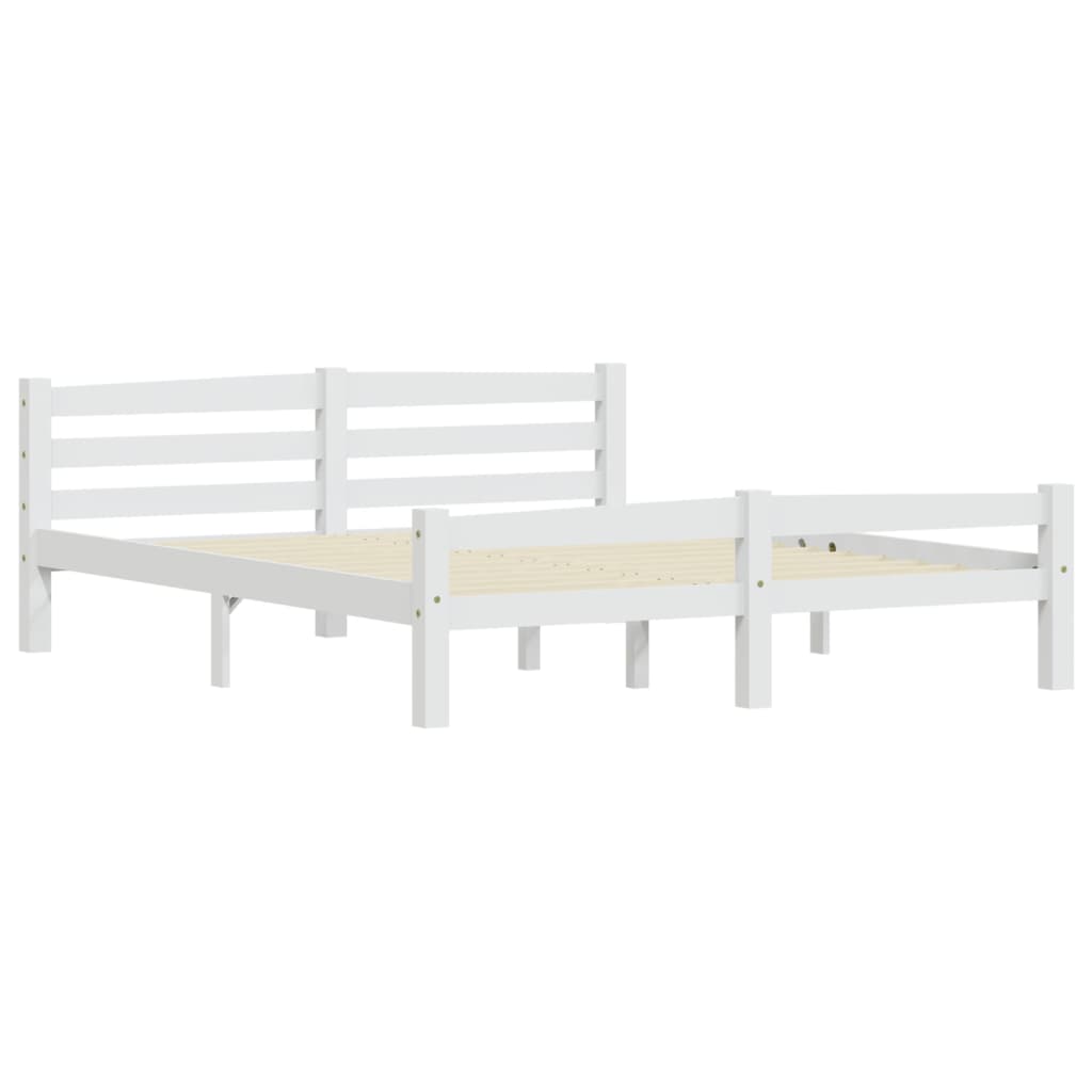 sengestel 160x200 cm massivt fyrretræ hvid