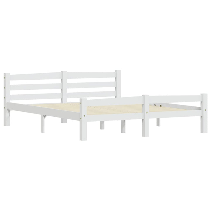 sengestel 160x200 cm massivt fyrretræ hvid
