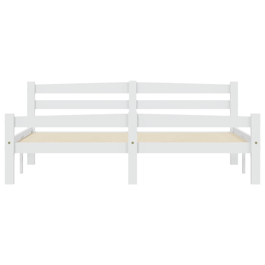sengestel 160x200 cm massivt fyrretræ hvid