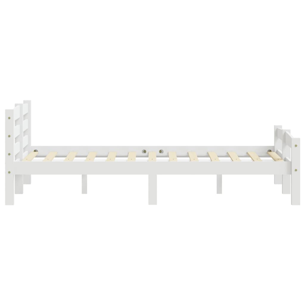 sengestel 160x200 cm massivt fyrretræ hvid