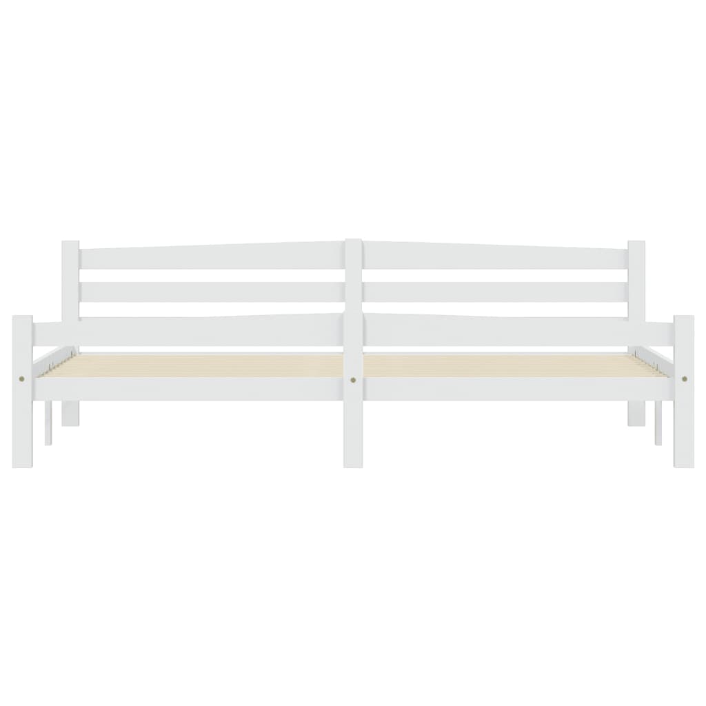 sengeramme uden madras massivt fyrretræ 200x200 cm hvid