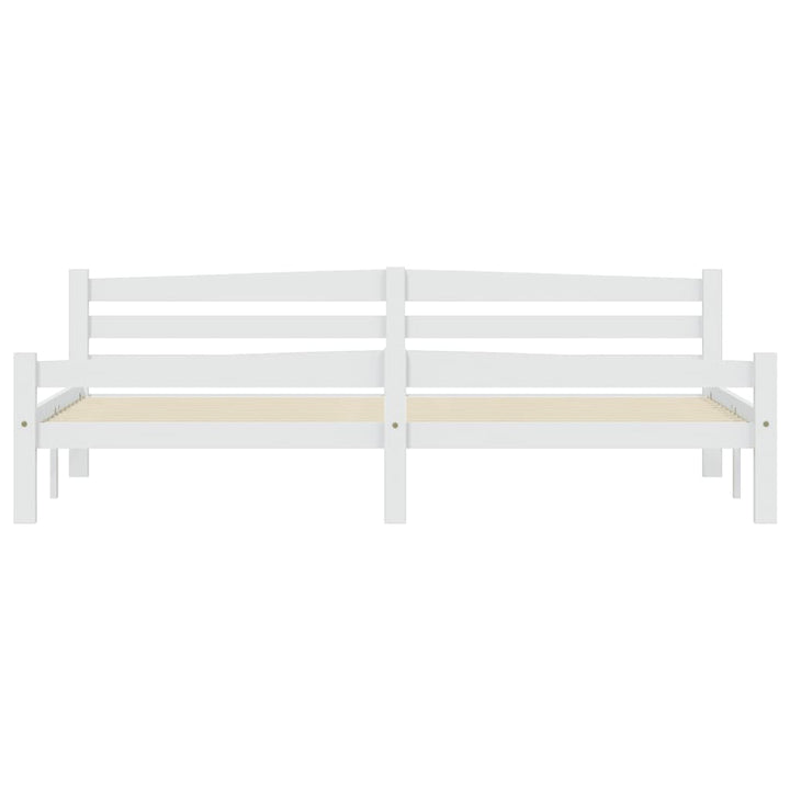sengeramme uden madras massivt fyrretræ 200x200 cm hvid