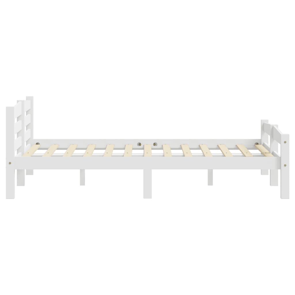 sengeramme uden madras massivt fyrretræ 200x200 cm hvid