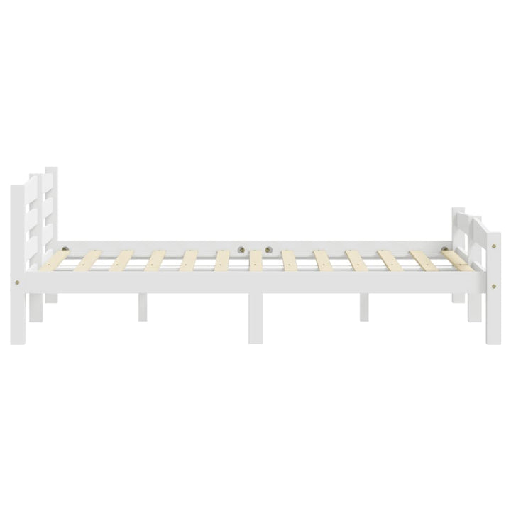 sengeramme uden madras massivt fyrretræ 200x200 cm hvid