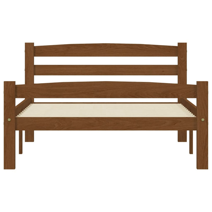 sengeramme uden madras massivt fyrretræ 90x200 cm honningbrun