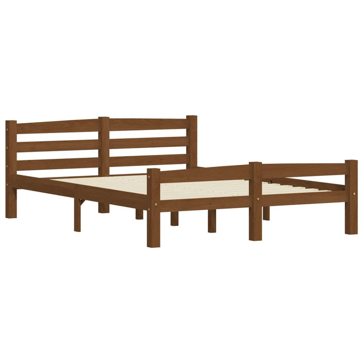 sengeramme uden madras massivt fyrretræ 140x200 cm honningbrun