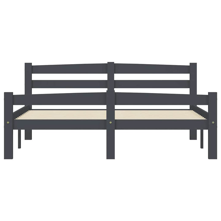Sengeramme uden madras massivt fyrretræ 120x200 cm mørkegrå