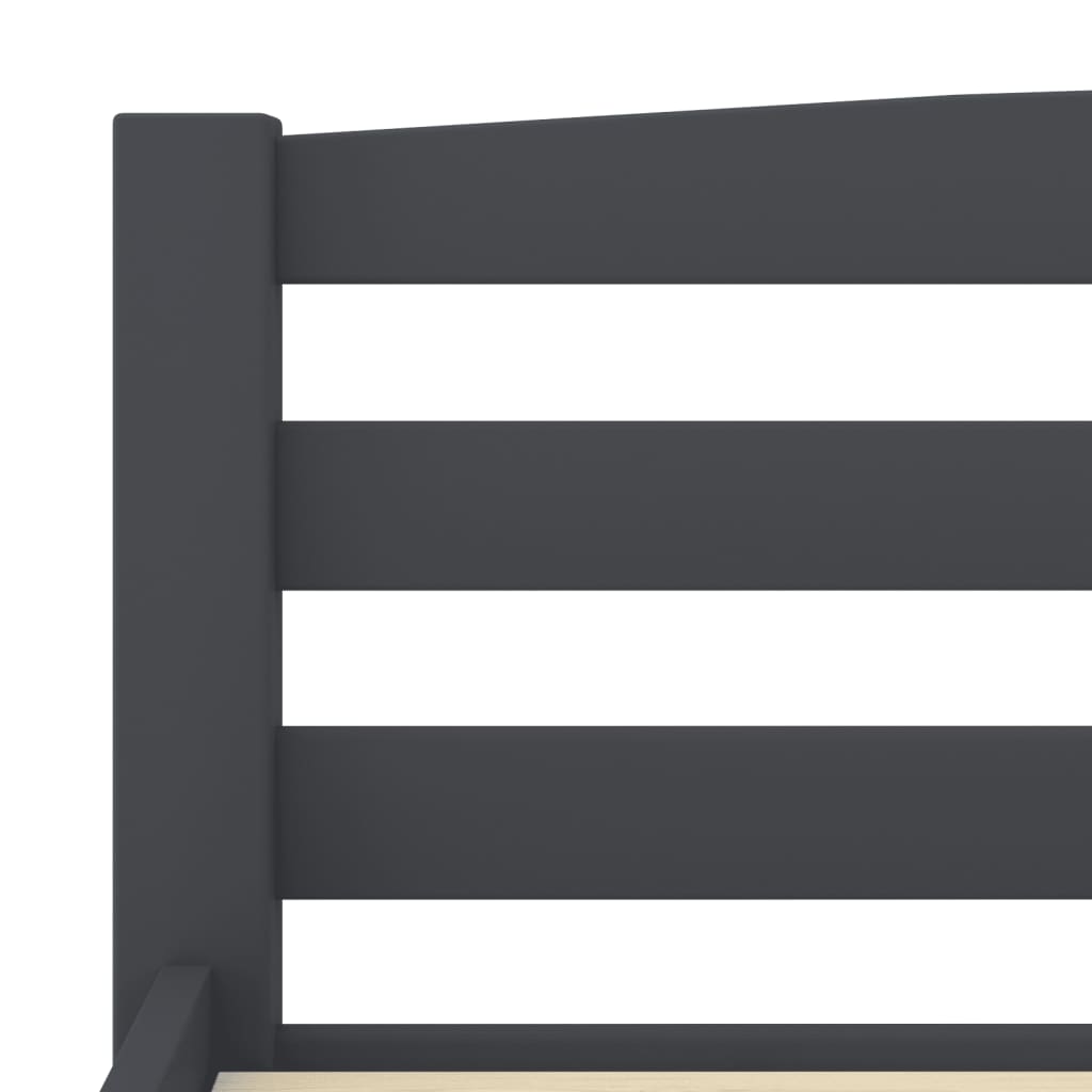 sengeramme uden madras massivt fyrretræ 200x200 cm mørkegrå