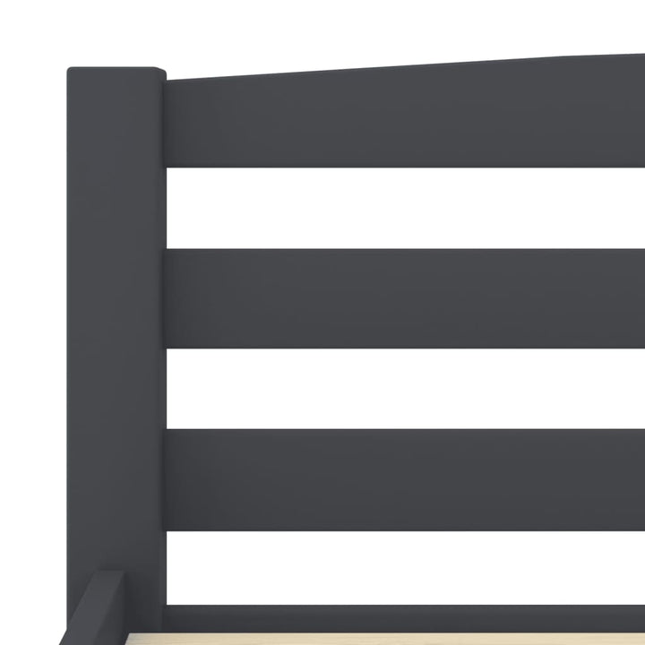 sengeramme uden madras massivt fyrretræ 200x200 cm mørkegrå