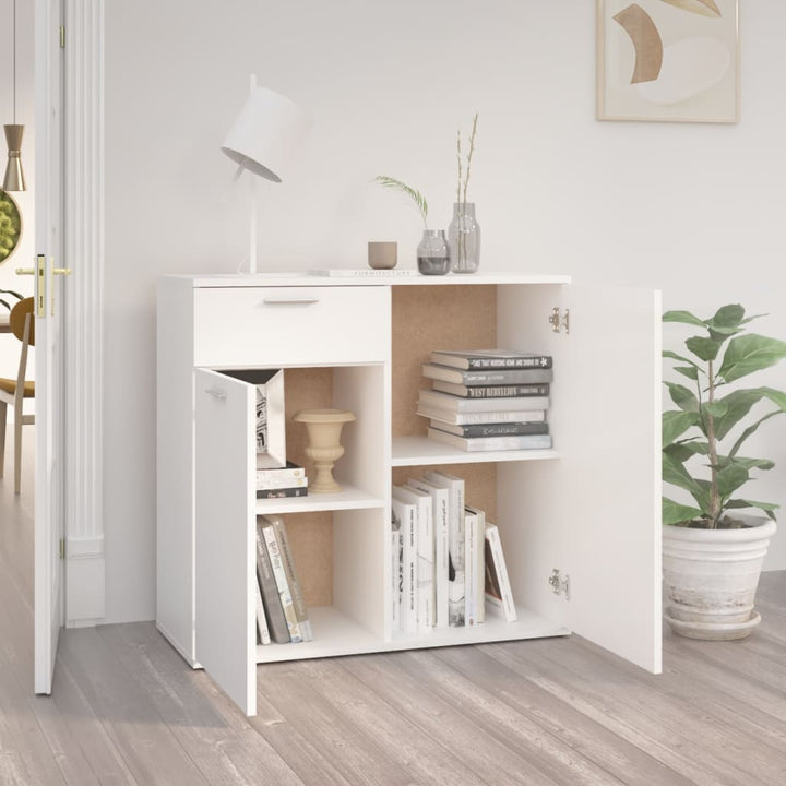 skænk 80x36x75 cm konstrueret træ hvid