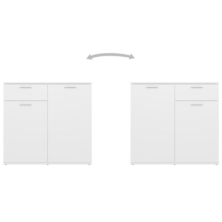 skænk 80x36x75 cm konstrueret træ hvid