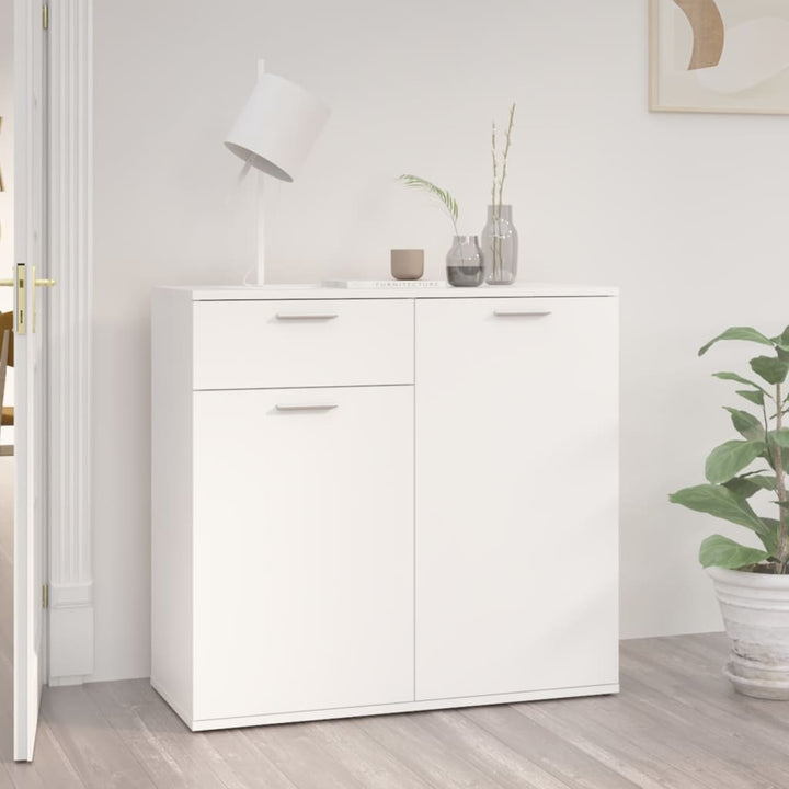 skænk 80x36x75 cm konstrueret træ hvid