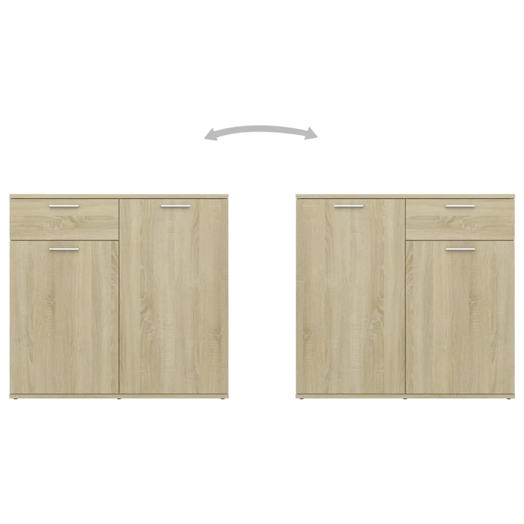 skænk 80x36x75 cm konstrueret træ sonoma-eg