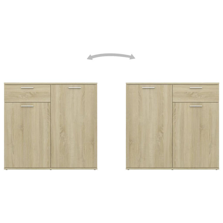 skænk 80x36x75 cm konstrueret træ sonoma-eg