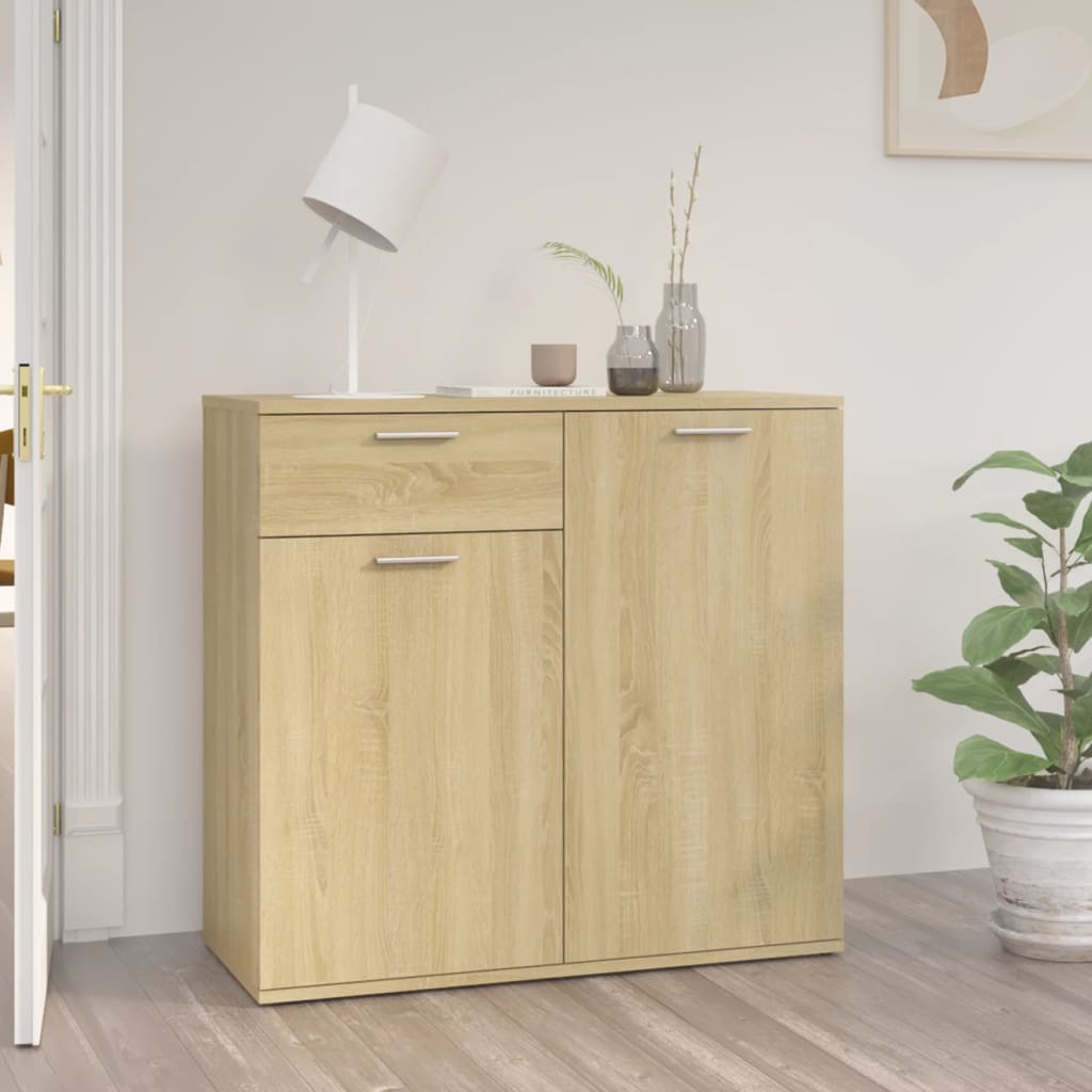skænk 80x36x75 cm konstrueret træ sonoma-eg