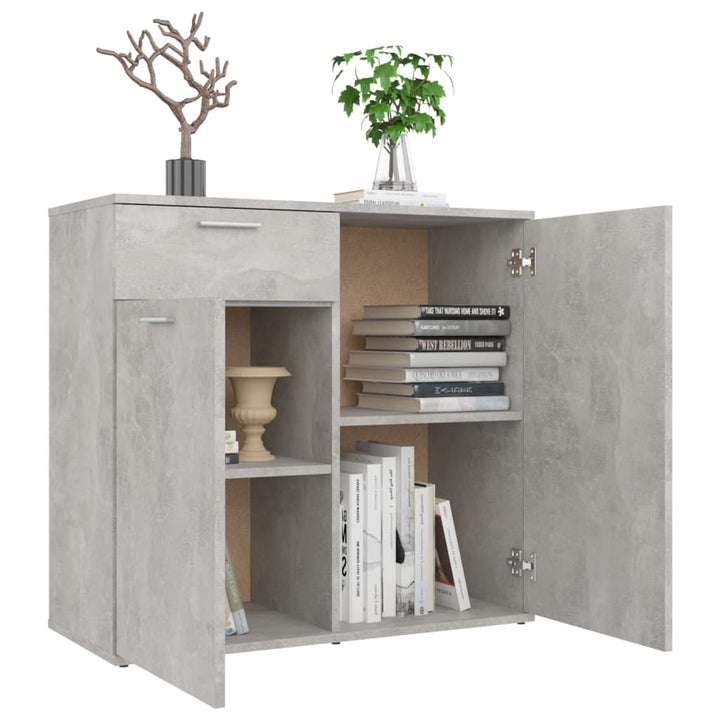 skænk 80x36x75 cm konstrueret træ betongrå