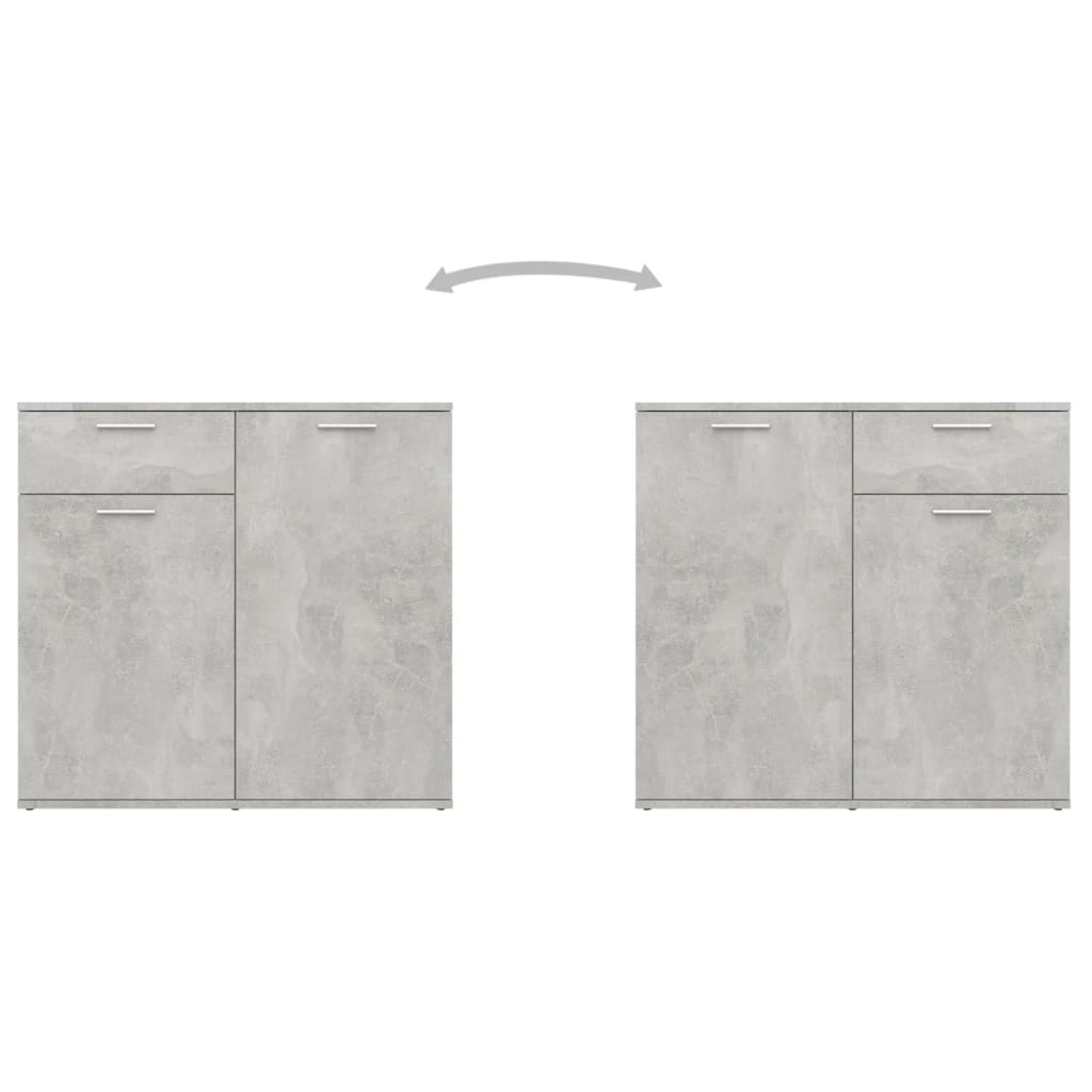 skænk 80x36x75 cm konstrueret træ betongrå