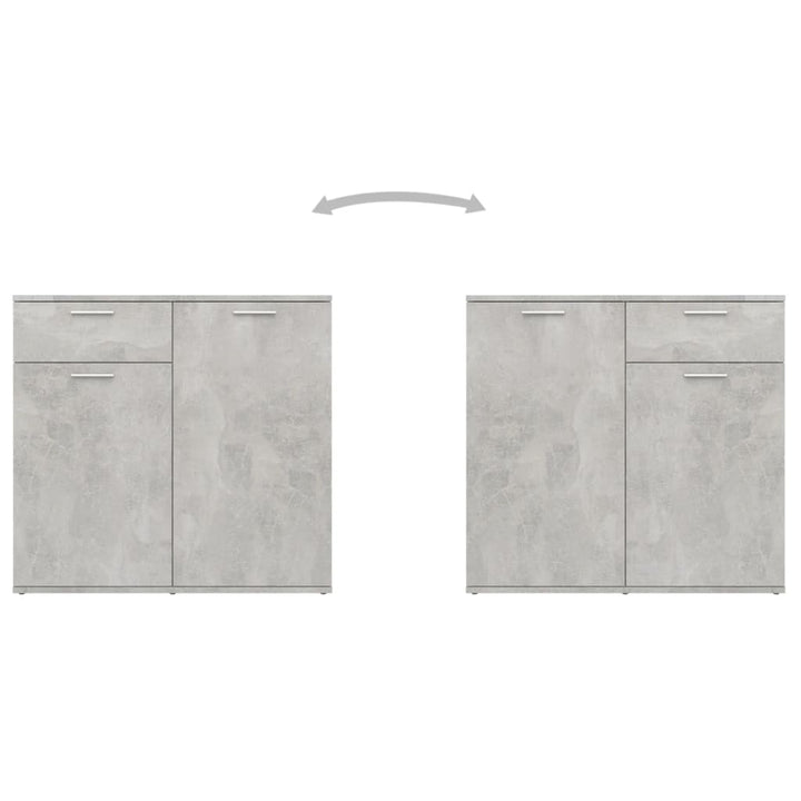 skænk 80x36x75 cm konstrueret træ betongrå